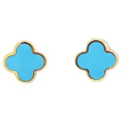 Turquoise Clover Stud Earrings