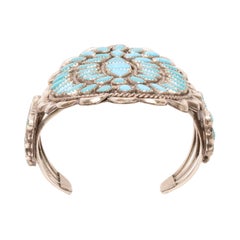 Turquoise Cluster Cuff Bracelet