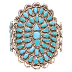 Pulsera puño racimo turquesa