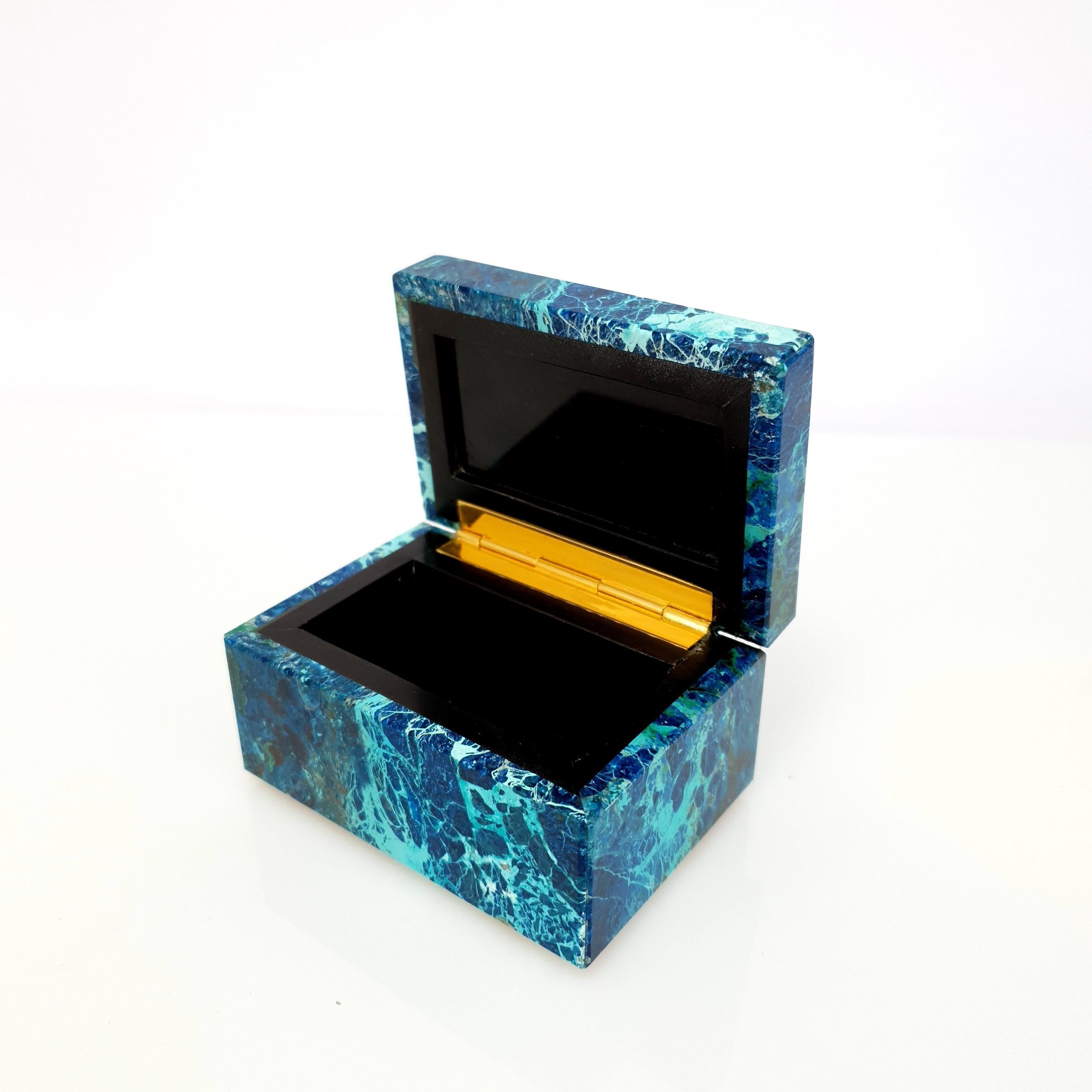 Turquoise Coloured Shattuckite Decorative Jewelry Gemstone Box 1