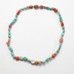 Turquoise, Coral Necklace, Chinese, Circa 1920-1930