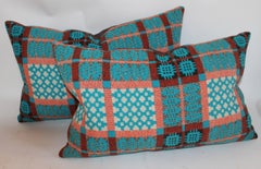 Turquoise Coverlet Pillows, Pair