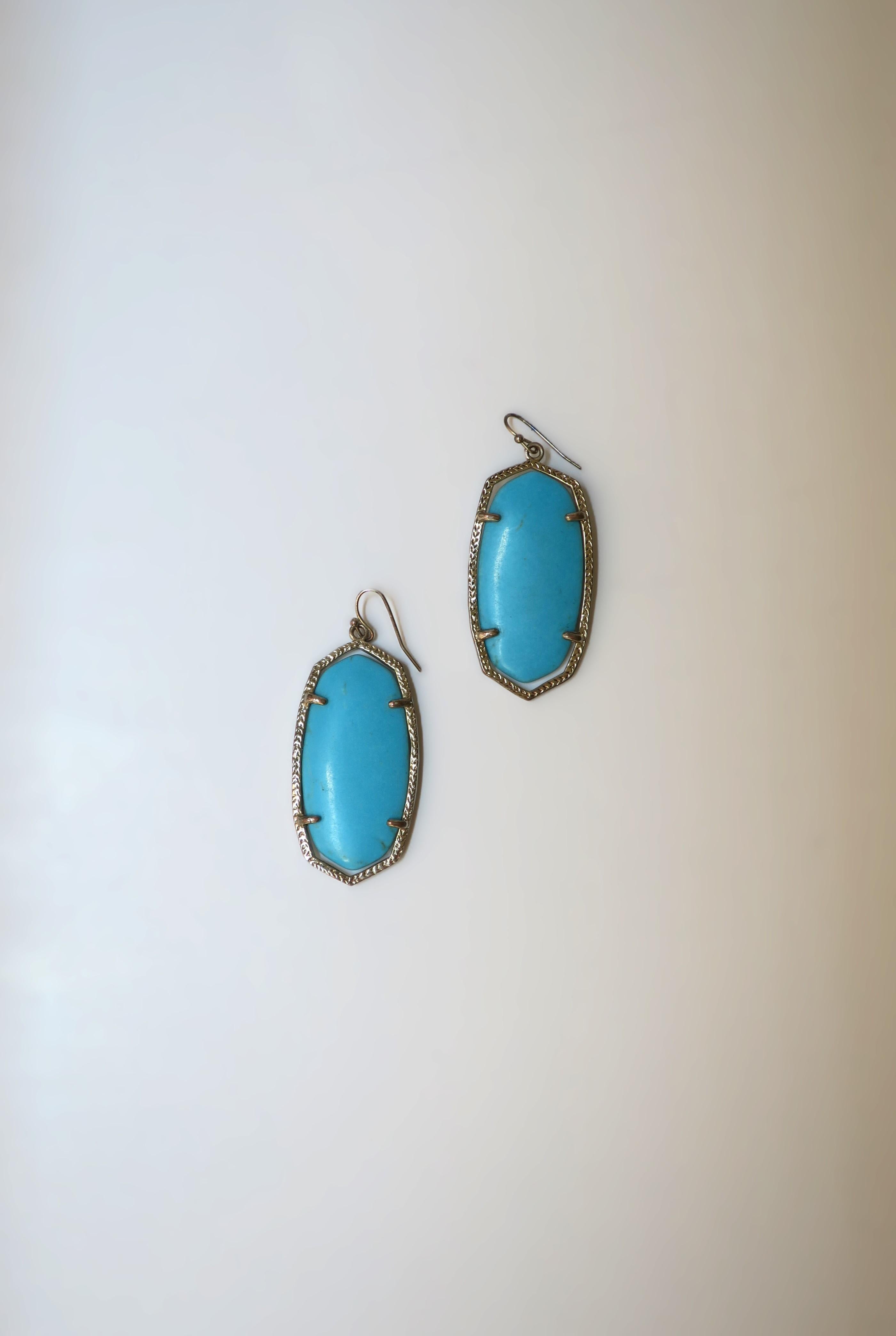 Contemporary Turquoise Dangle Earrings For Sale