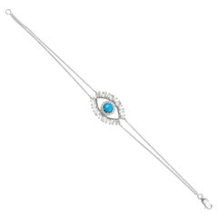 Bracelet Evil Eye en or 18 carats avec turquoise et diamants