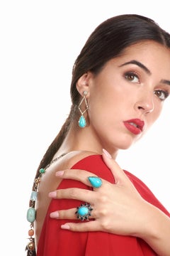 Turquoise Diamond Cinderella Earrings