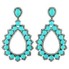 Turquoise Diamond Earrings 