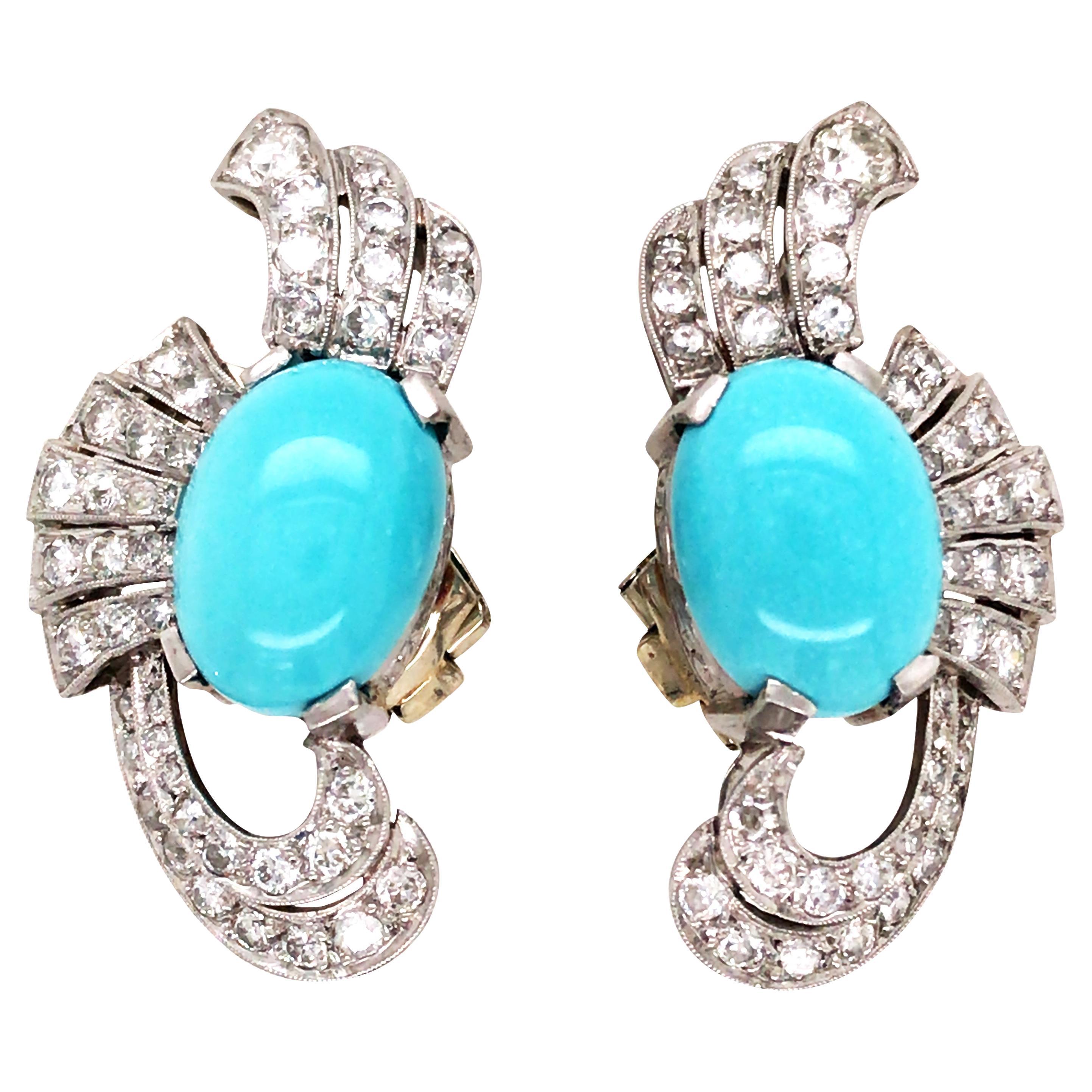 Turquoise Diamond Earrings