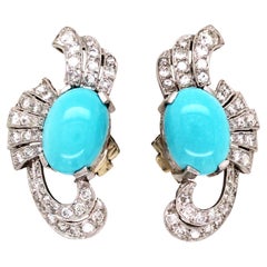 Turquoise Diamond Earrings