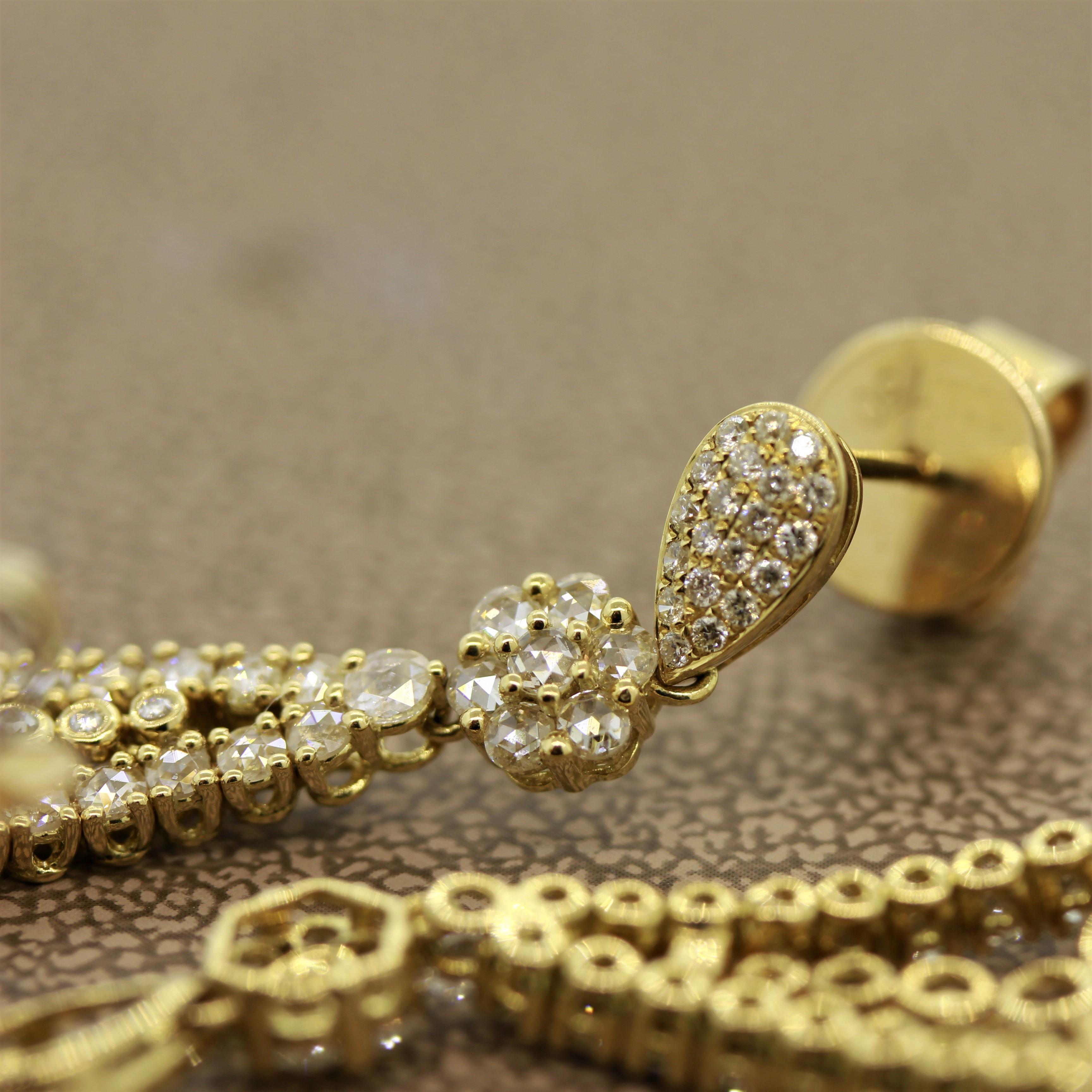 Türkis-Diamant-Gold-Tropfen-Ohrringe im Angebot 6