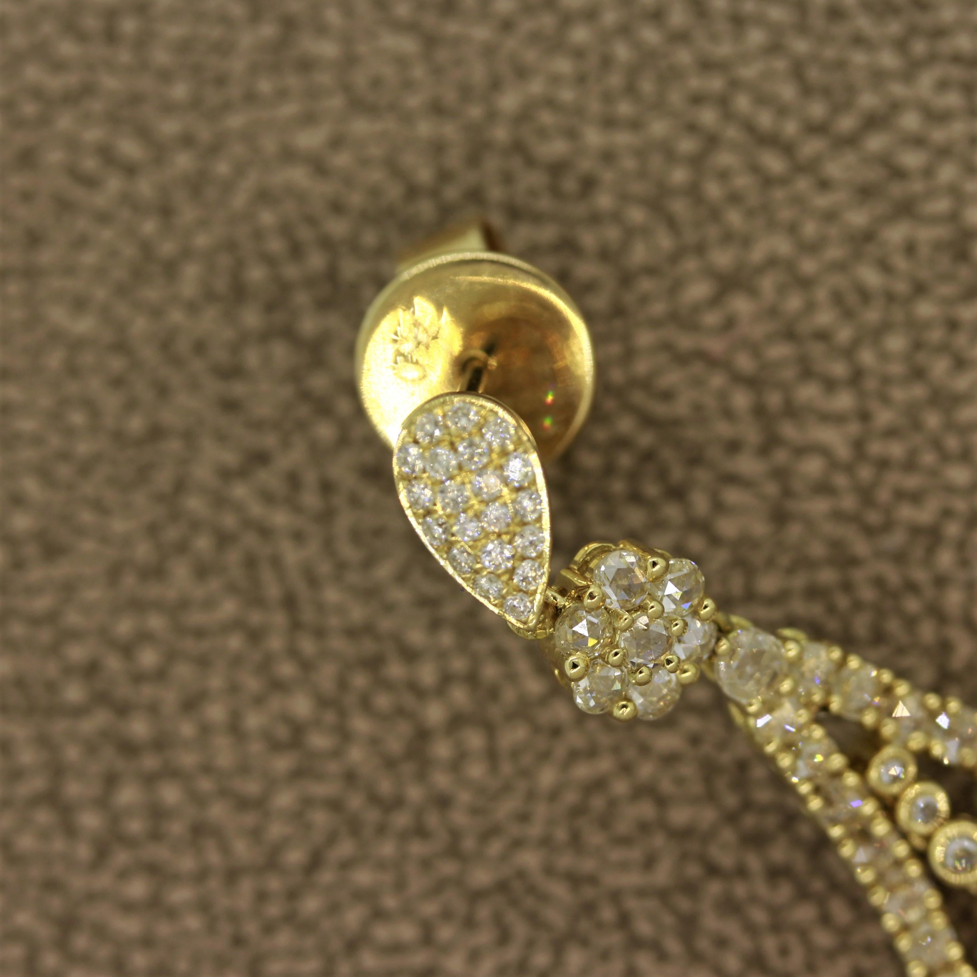 Türkis-Diamant-Gold-Tropfen-Ohrringe im Angebot 2
