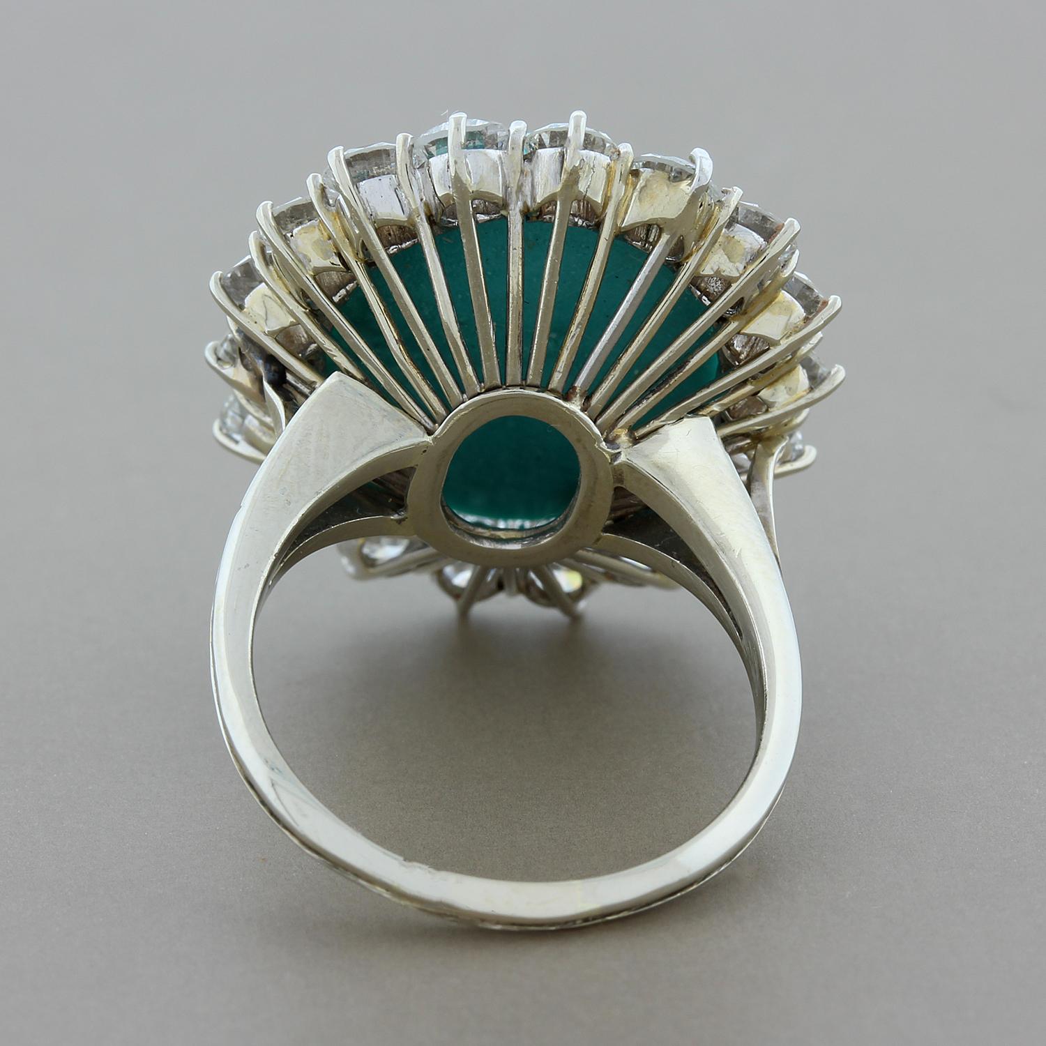 Women's Turquoise Diamond Gold Ring
