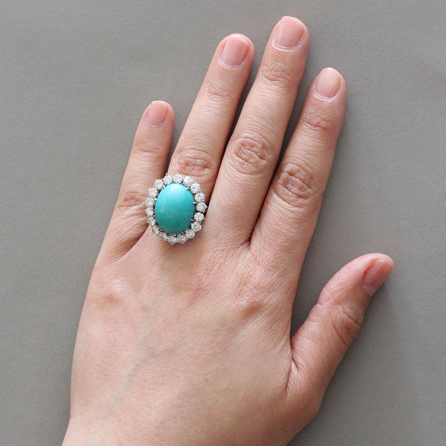 Turquoise Diamond Gold Ring 2