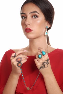 Turquoise Diamond Sleeping Beauty Earrings