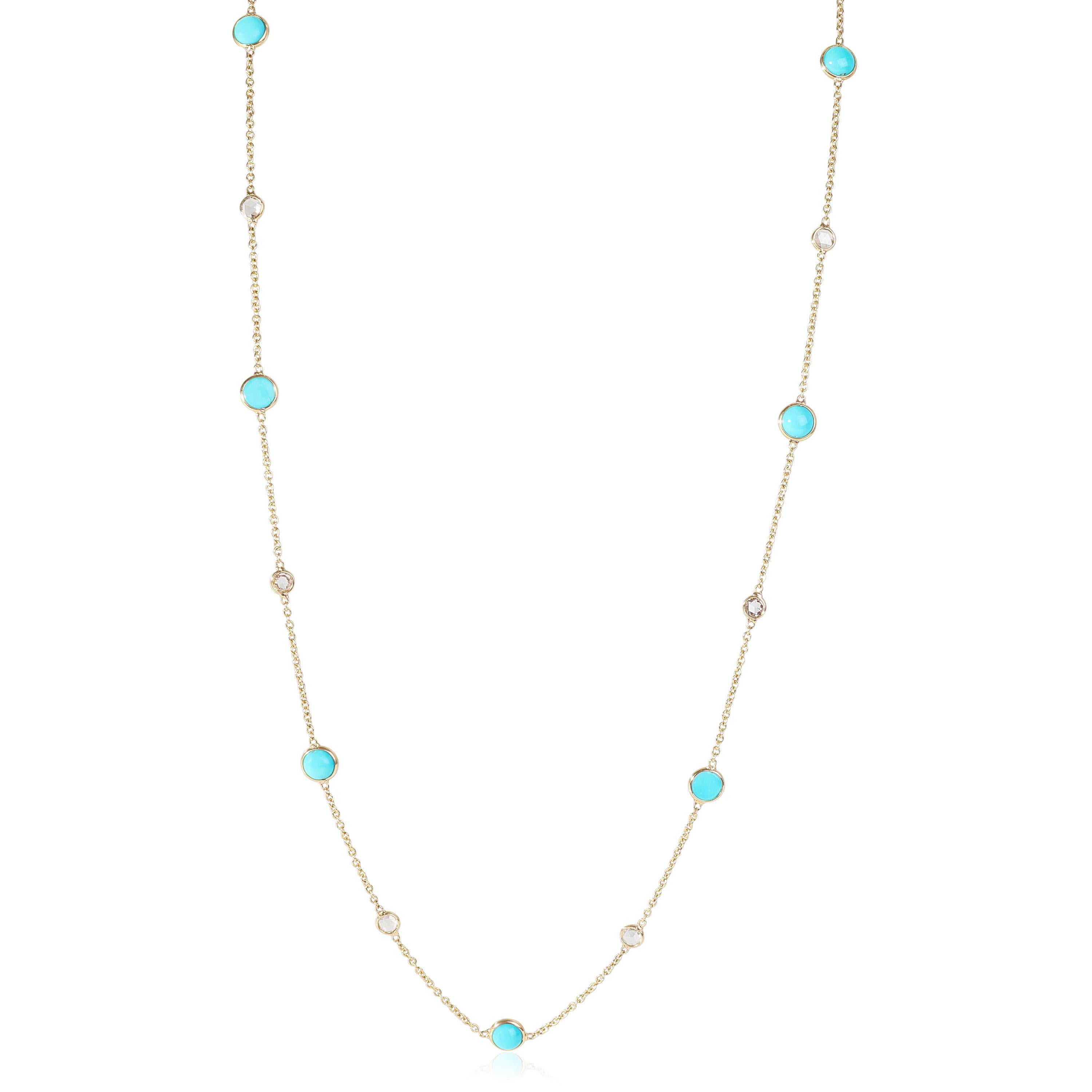 Turquoise Diamond Station Necklace in 18k Yellow Gold 0.09 CTW

PRIMARY DETAILS
SKU: 121195
Listing Title: Turquoise Diamond Station Necklace in 18k Yellow Gold 0.09 CTW
Condition Description: Retails for 2995 USD. Never Worn / Like New and in