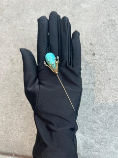 Turquoise & Diamond Stickpin