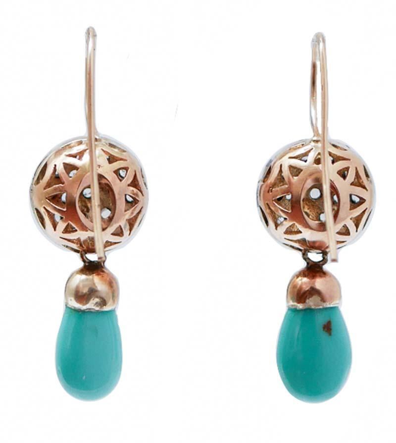 Rétro Boucles d'oreilles en or 14 carats, or 9 carats et argent. en vente