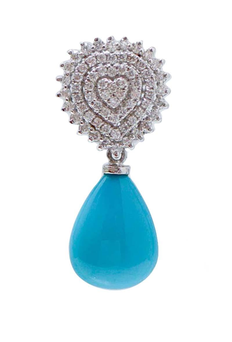 Splendidi orecchini con struttura in oro bianco 18 kt montati con un cuore di diamanti e, come pendente, un turchese a goccia.
Diamanti 1,53 ct
Turchese 2.80 gr
Peso totale 9.90 gr
RF   G   HCHF
RK.GAEI92

Per qualsiasi informazione, non esitare a