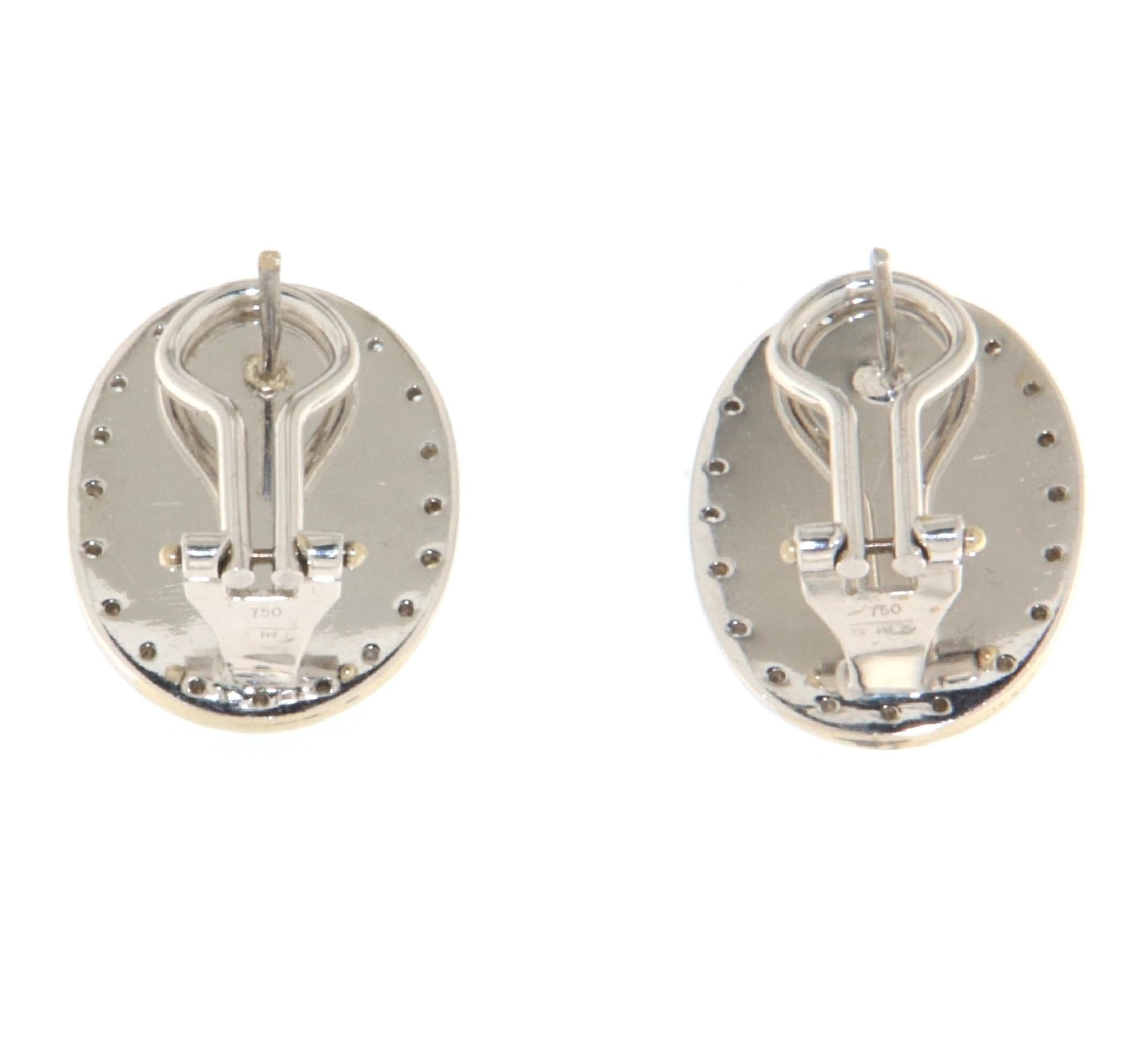 Mixed Cut Turquoise Diamonds 18 Karat White Gold Stud Earrings For Sale