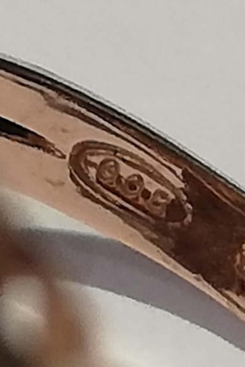 Türkis, Diamanten, Roségold und Silberring. Damen im Angebot