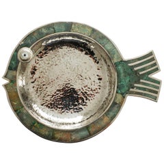 Turquoise Dish in Fish Form by Los Castillo