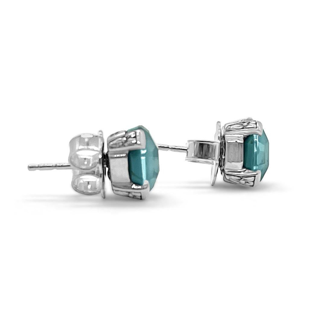 Contemporary Turquoise Earring in Sterling Silver