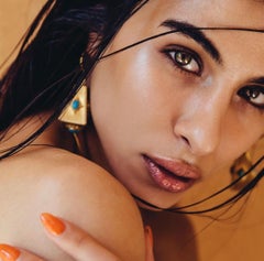 Turquoise Earrings 18k Yellow Gold with Turquoise Stone