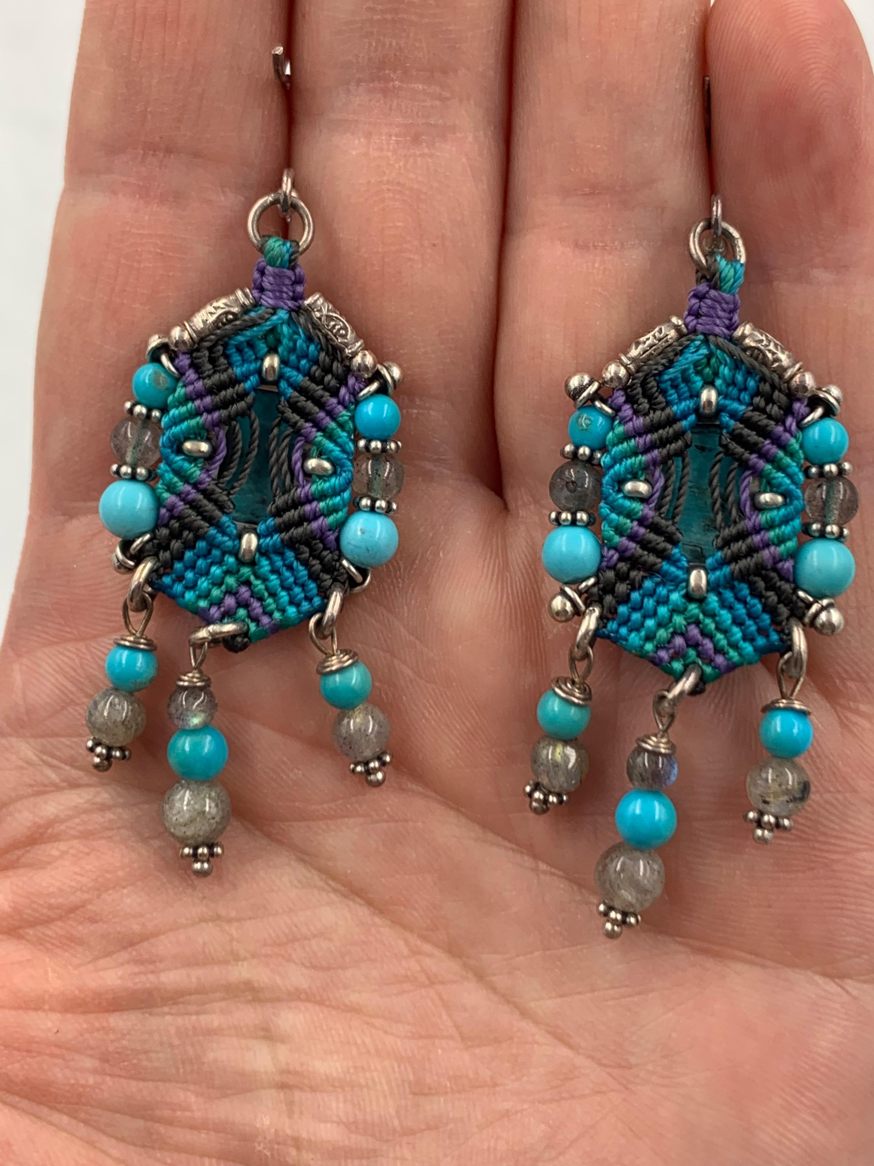 Turquoise Earrings by Chantal Augustin In New Condition For Sale In Scottsdale, AZ