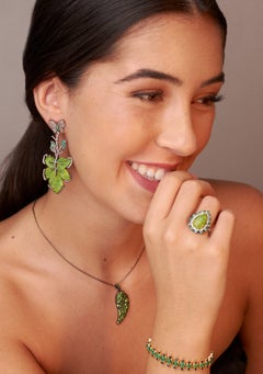 Turquoise Emerald Diamond Ring