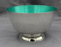 Turquoise Enameled Sterling Silver Bowl by Towle