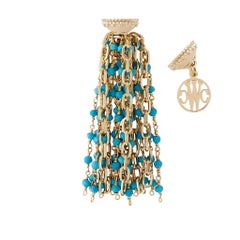 Turquoise Faceted Rhondelle & Chain Tassel