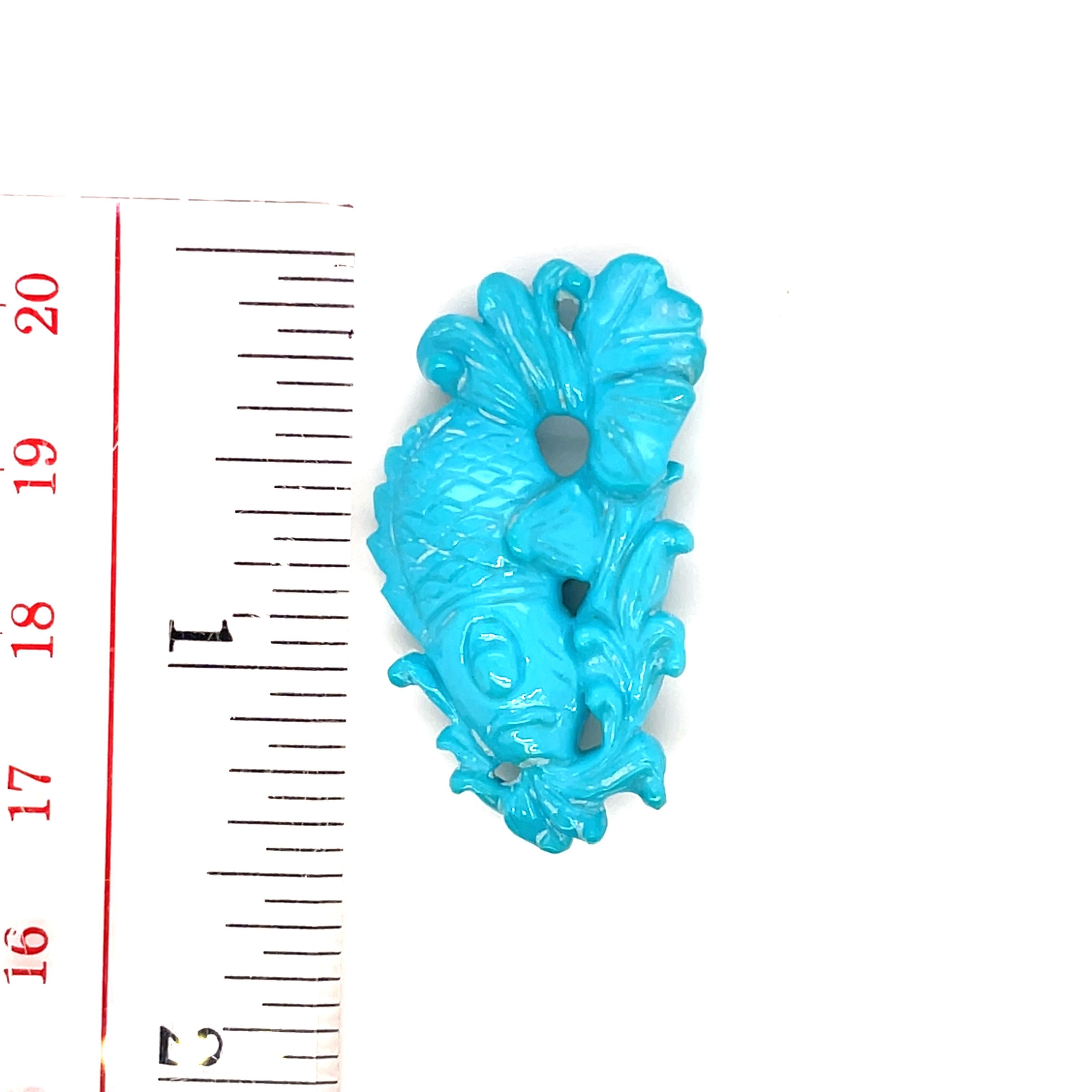 Ciondolo a forma di pesce turchese in vendita 1