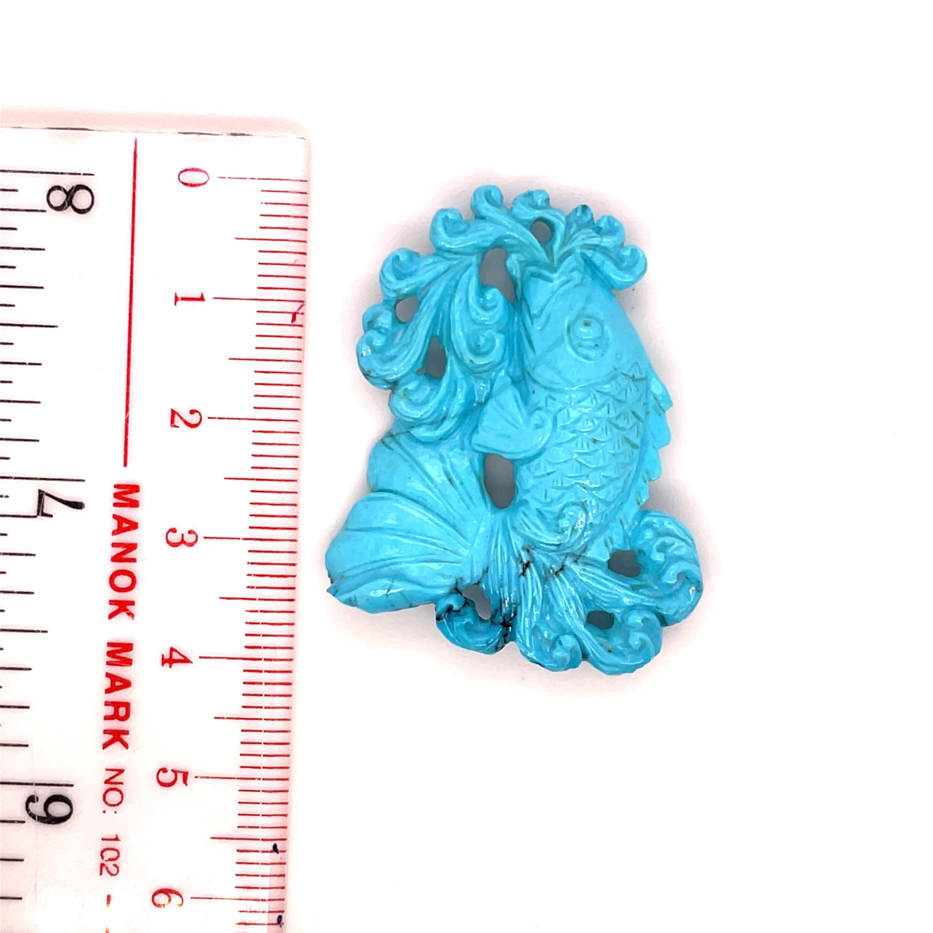 Pendentif poissons turquoise en vente 6