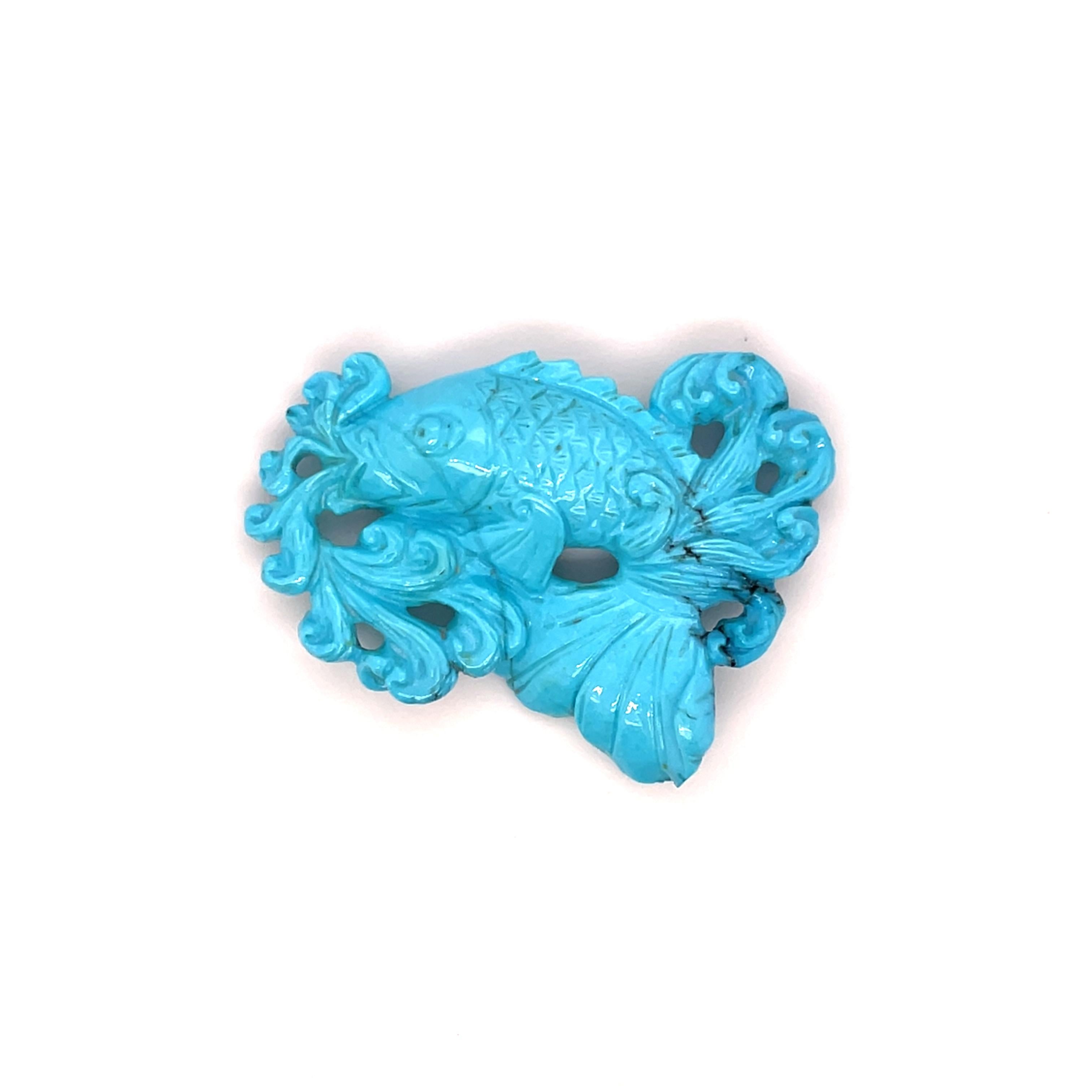 Contemporain Pendentif poissons turquoise en vente