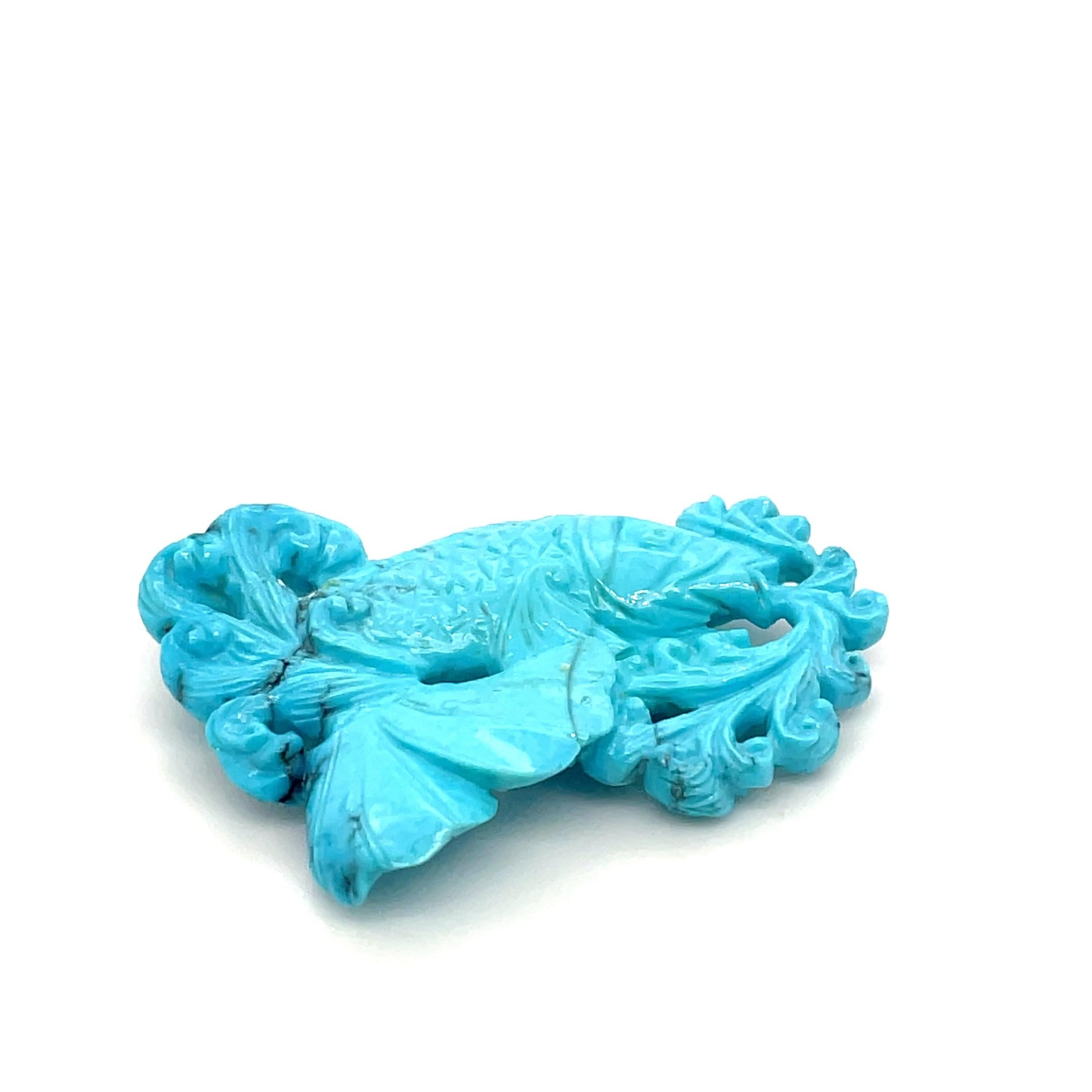 Taille mixte Pendentif poissons turquoise en vente