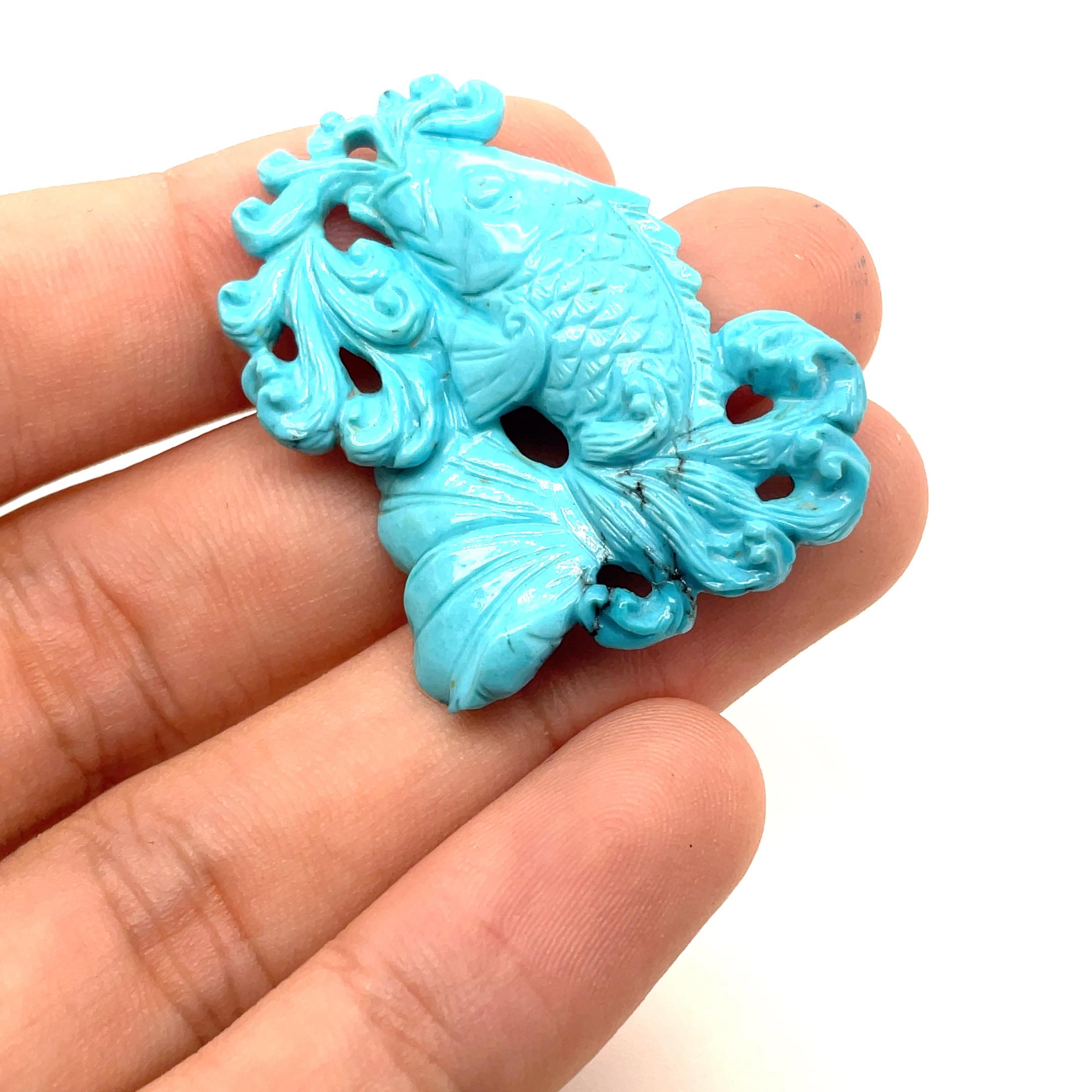 Pendentif poissons turquoise Neuf - En vente à Hong Kong, HK