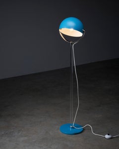 Turquoise Floor Lamp with Plexi Stem Cosack Leuchten