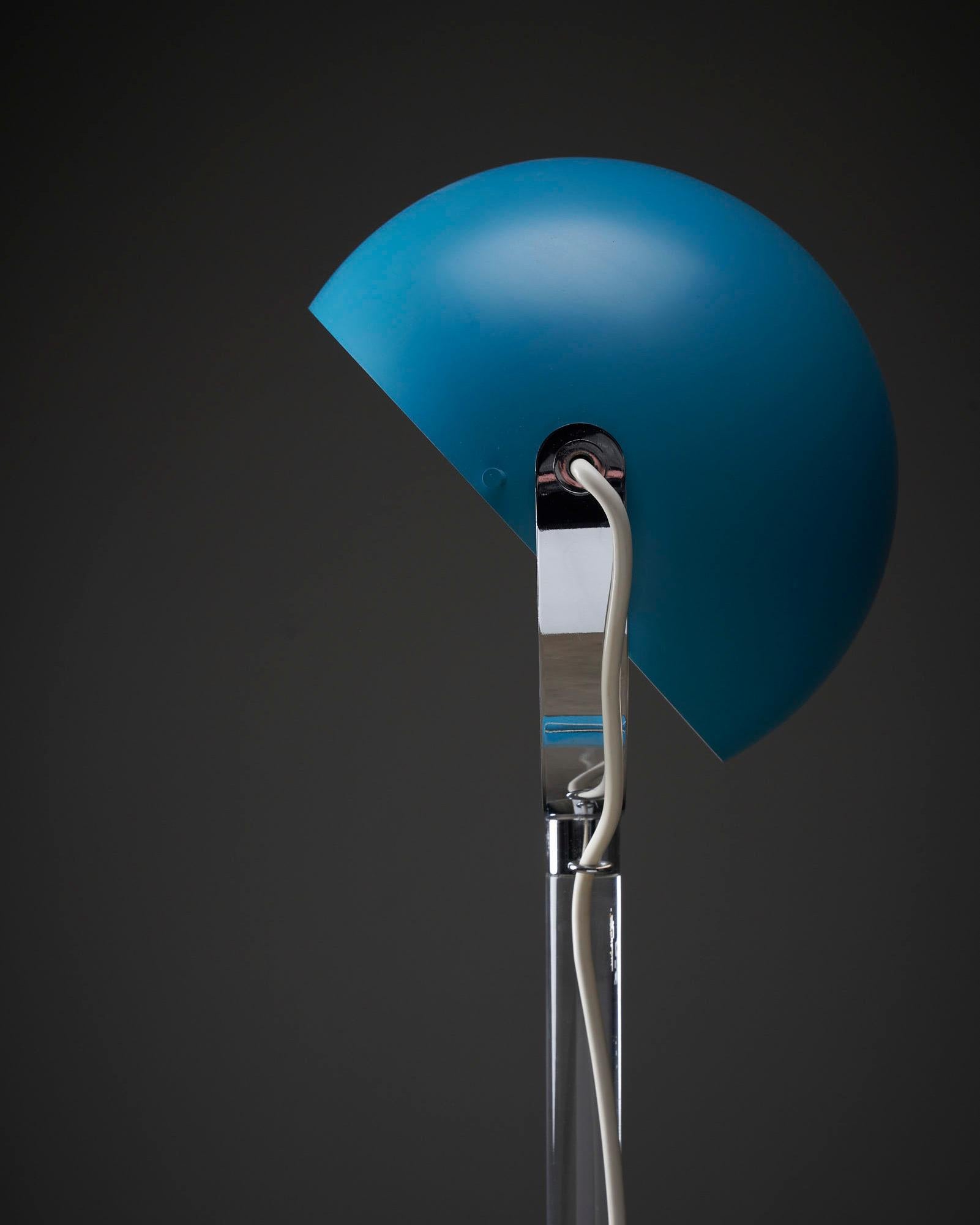 Mid-Century Modern Turquoise Floor Lamp with Plexi Stem Cosack Leuchten For Sale