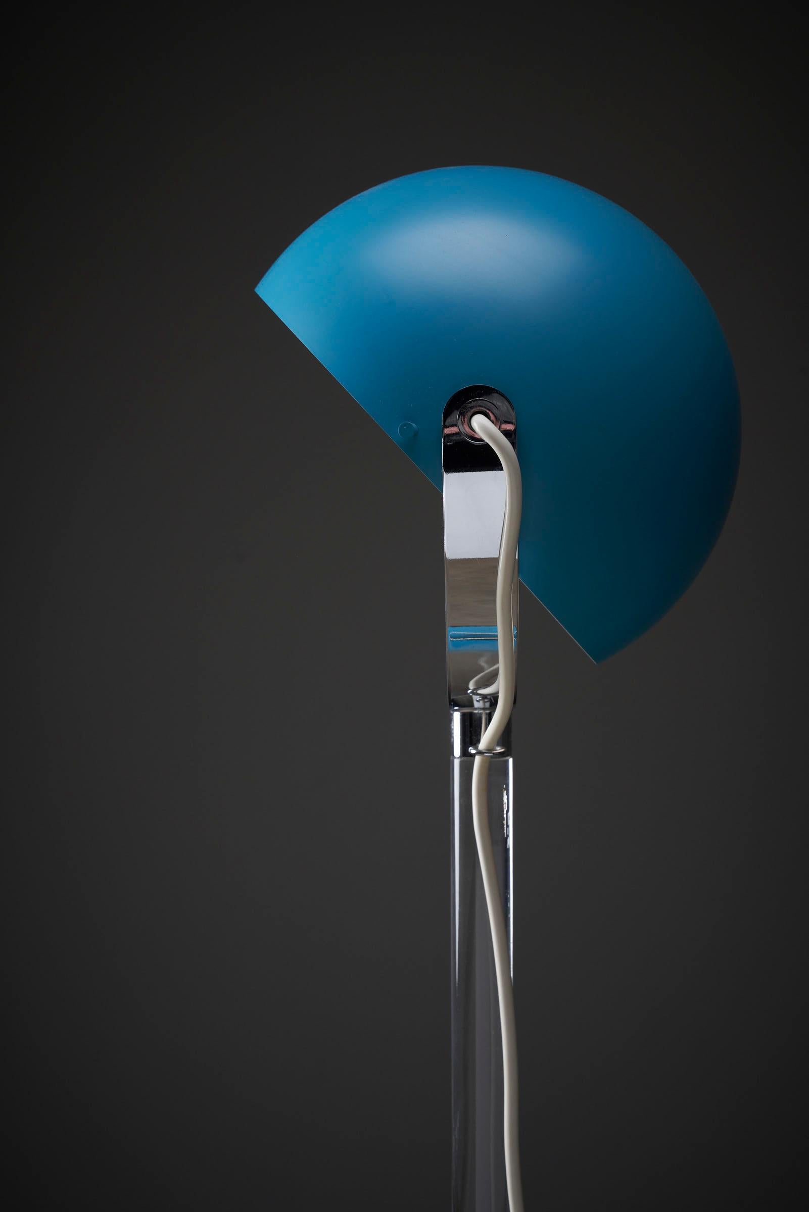 20th Century Turquoise Floor Lamp with Plexi Stem Cosack Leuchten For Sale