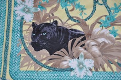 Turquoise Florals Among Jaguar Scarf