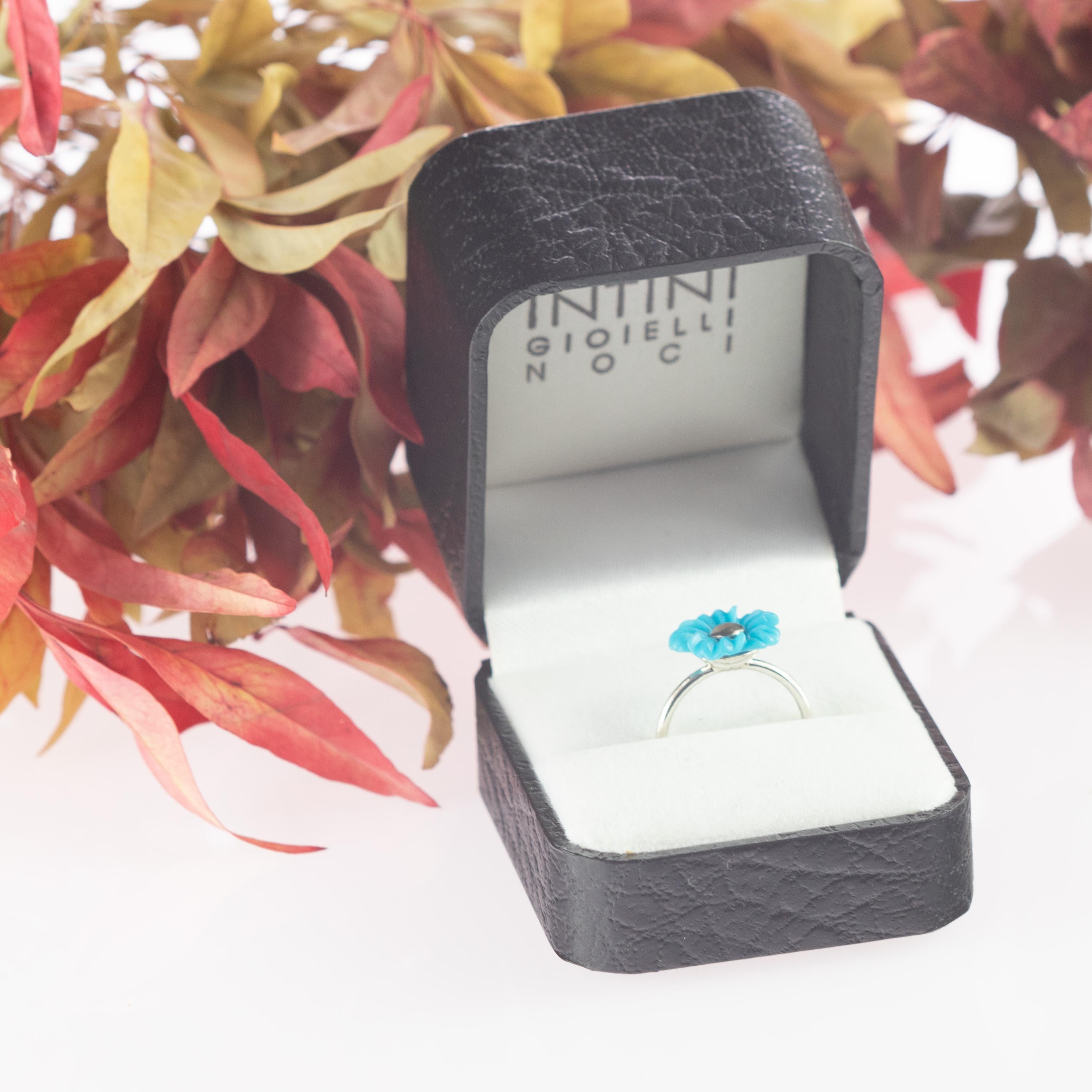 Fiori di turchese - Set di orecchini pendenti con perle d'acqua dolce in argento Sterling in vendita 14