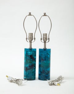 Turquoise Fractal Resin Lamps, Marie Claude Fouquieres