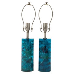 Turquoise Fractal Resin Lamps, Marie Claude Fouquieres