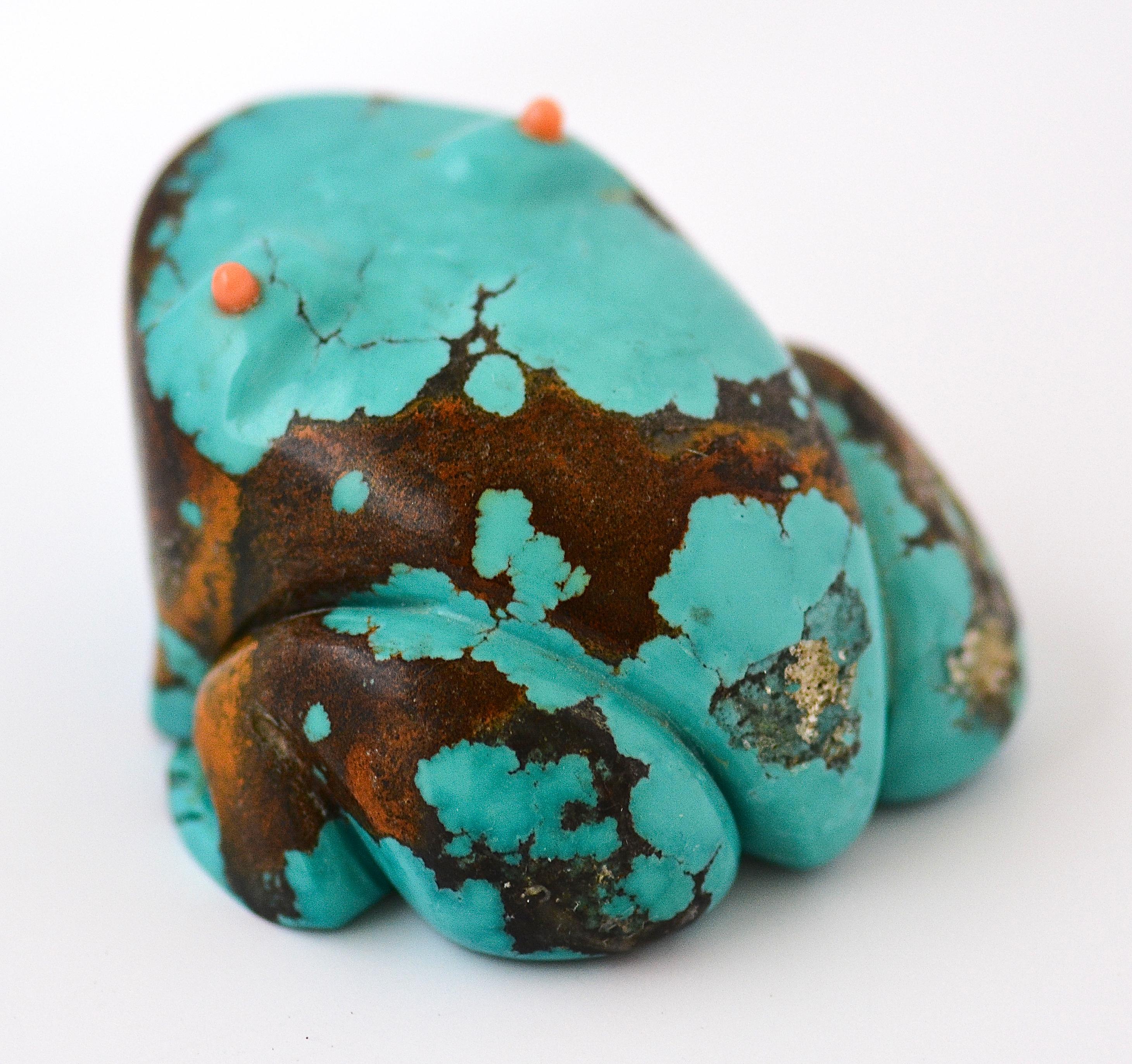 American Turquoise Frog Fetish, 1990 For Sale