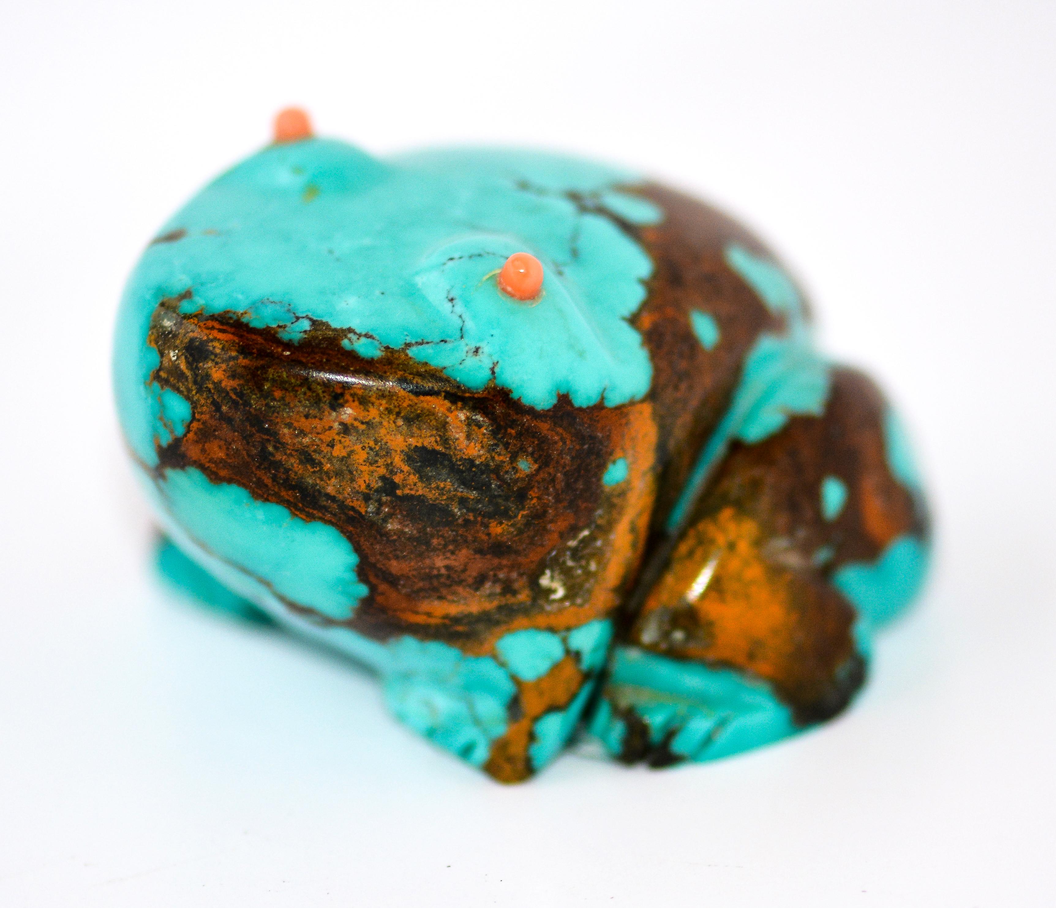 Turquoise Frog Fetish, 1990 In Excellent Condition For Sale In Los Angeles, CA