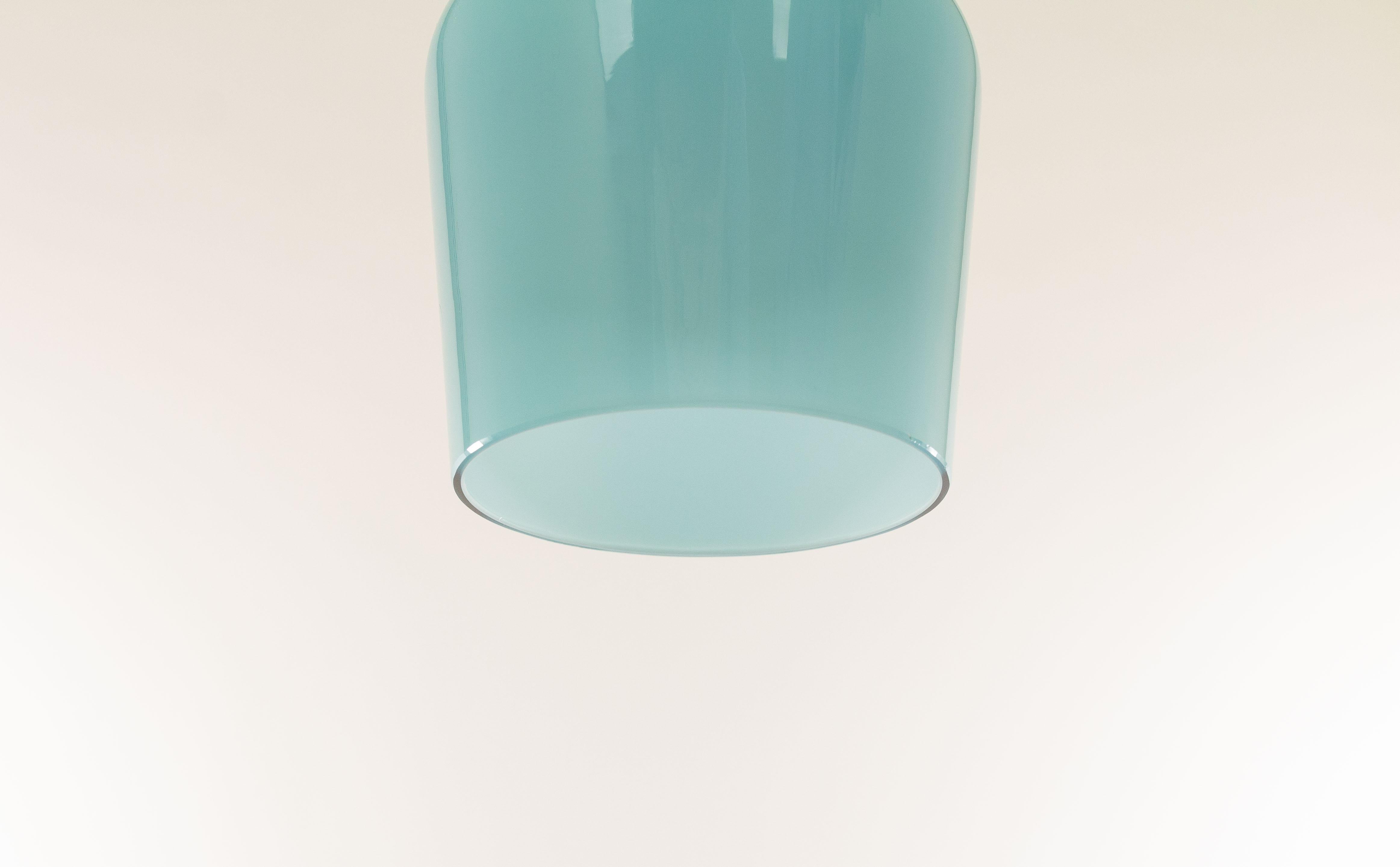Mid-20th Century Turquoise Glass Pendant by Massimo Vignelli for Venini, 1950s