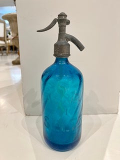 Turquoise Glass Seltzer Bottle