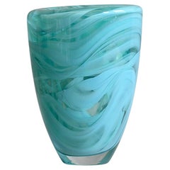 Vintage Turquoise Glass Vase