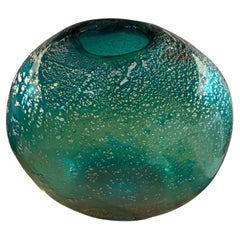 Turquoise Glass Vase, Romania, Contemporary