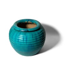 Turquoise Glazed Ceramic Planter
