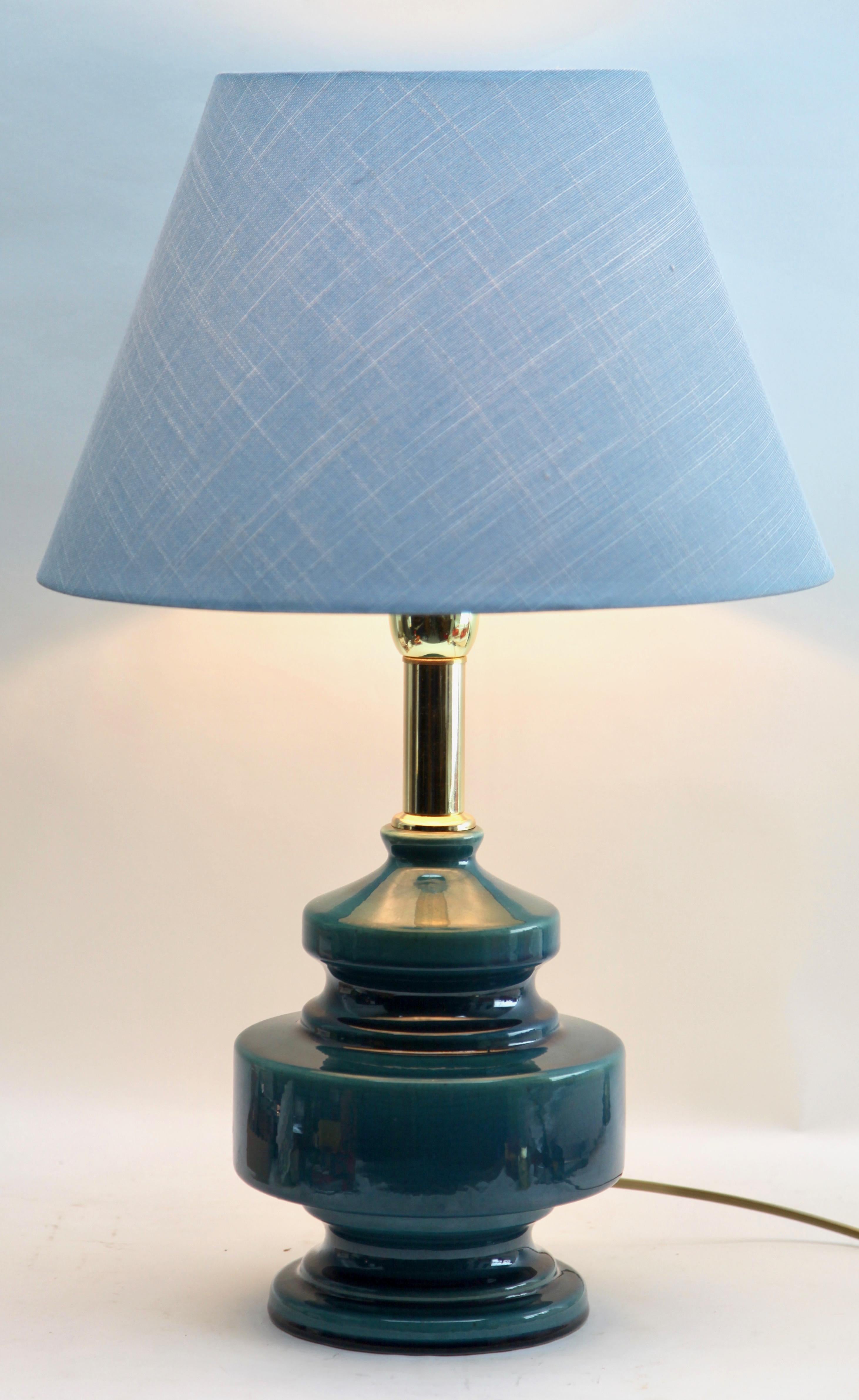 Turquoise Glazed Ceramic Table Lamp with Crackle Glaze 5